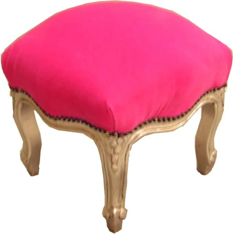 Zertifiziert Casa Padrino rose / argent baroque Ottomane
