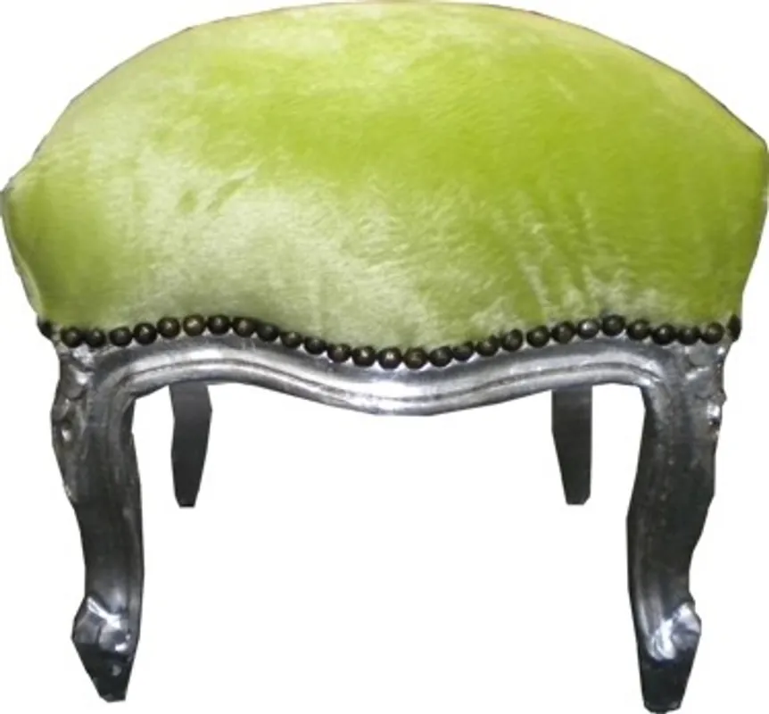 Casa Padrino baroque escabeau jade vert / argent - Mobilier - tabouret vert argent Letzte Chance