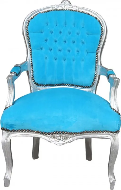 Baroque Président Salon Turquoise / Argent Sichere Zahlung