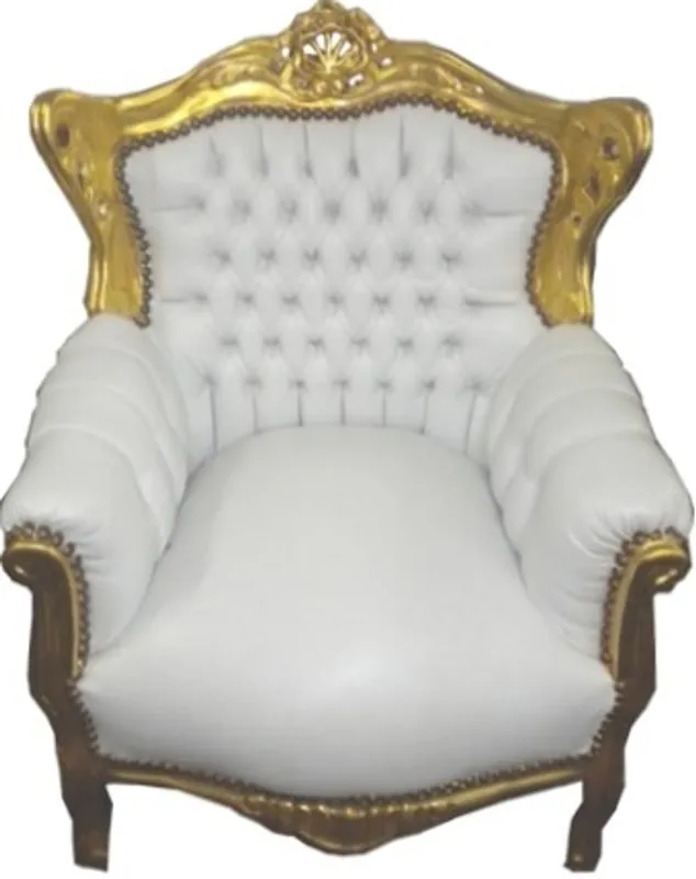 Casa Padrino fauteuil baroque pour enfants blanc / or - Meubles baroques pour enfants Kracherpreis