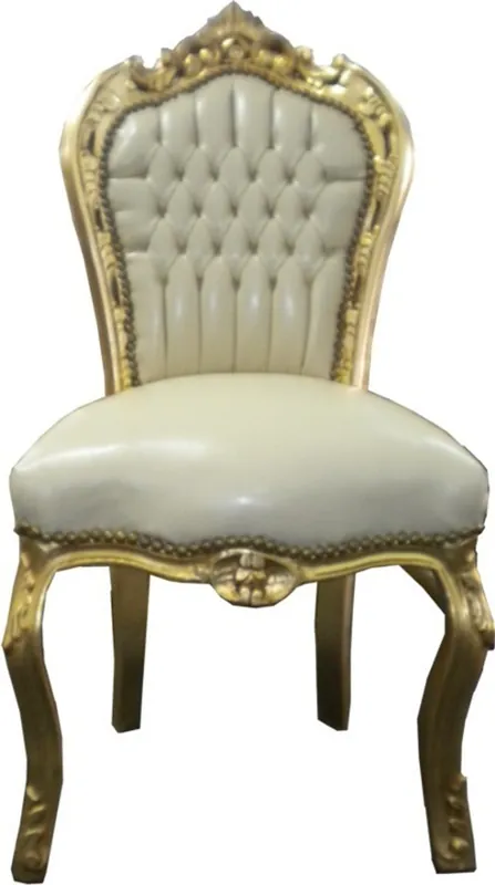 Dîner Casa Padrino baroque Chaise Crème / Or - Meubles Ausverkauf
