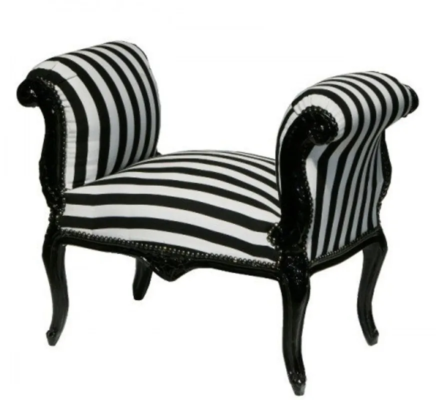 Casa Padrino baroque Tabouret bande noire / blanc / noir - banc Sale