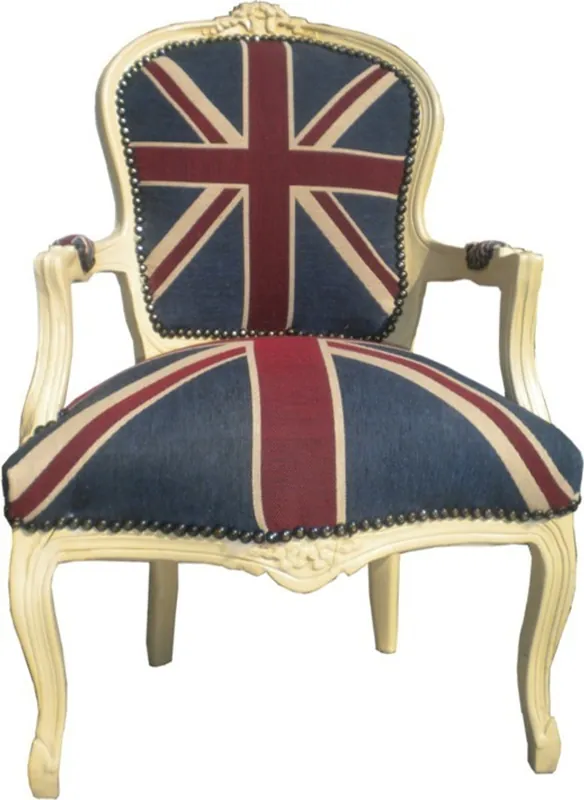 Casa Padrino baroque Président Salon Union Jack / Crème Highlight