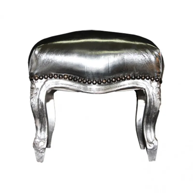 Schnäppchen Casa Padrino argent baroque Ottomane / argent - Tabouret Mobilier