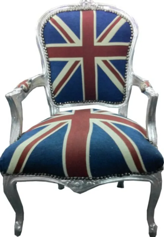 Casa Padrino baroque Président Salon Union Jack / Argent Günstig