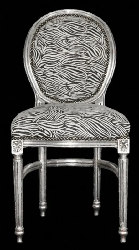 Preisknaller Baroque Chaise dîner Zebra / Ronde Argent