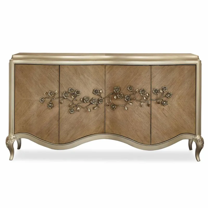 Casa Padrino Luxury Baroque Sideboard Brown / Champagne-Gold 183 cm - Baroque Furniture Preisknaller