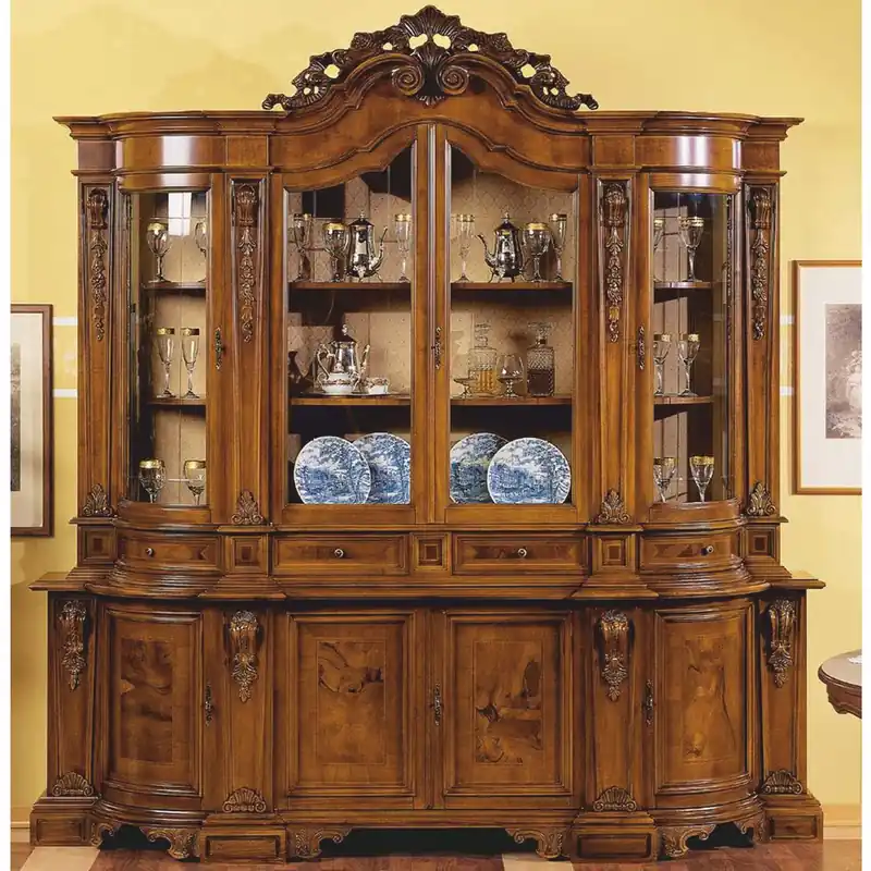 Casa Padrino Luxury Baroque Display Cabinet Brown 241 x H. 255 cm - Baroque Furniture - Made in Italy Saisonangebot