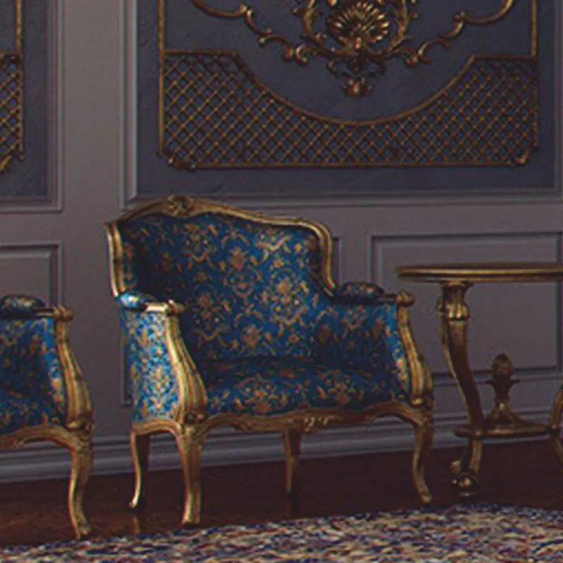 Casa Padrino Luxury Baroque Hotel & Living Room Armchair Blue / Gold - Made in Italy Versand Am Gleichen Tag
