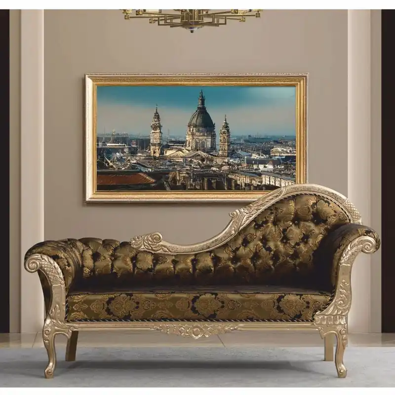 Rabatt Casa Padrino Luxury Baroque Sofa Right Side Gold / Black / Silver 210 cm - Baroque Furniture