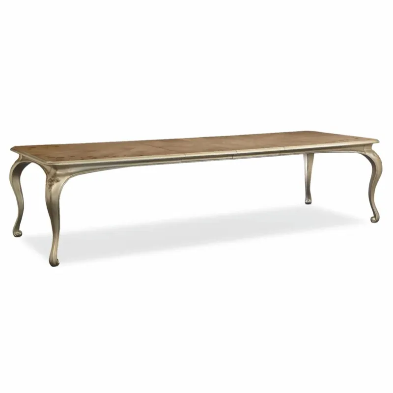 Finale Aktion Casa Padrino Luxury Baroque Dining Table Brown / Champagne-Gold 213-300 cm - Baroque Furniture