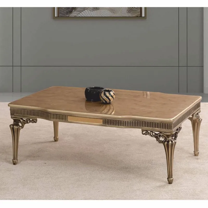 Casa Padrino Luxury Baroque Solid Wood Coffee Table Gold 120 cm - Baroque Living Room Furniture Letzte Chance