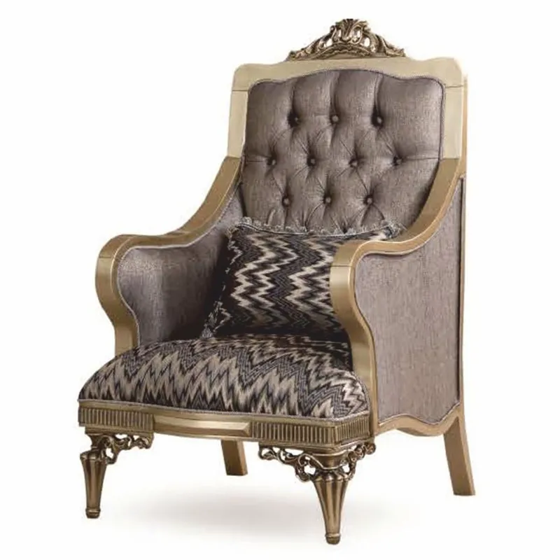 Casa Padrino luxury baroque armchair gray / gold H. 122 cm - Baroque furniture Heißes Angebot