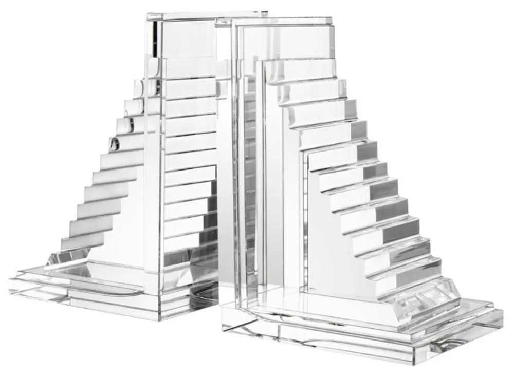 Direkt Vom Hersteller Casa Padrino serre-livres en verre de cristal scénographe de 2 décorations - hôtel de luxe