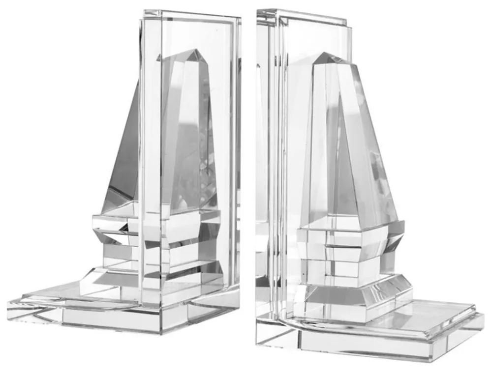 Schneller Versand Casa Padrino serre-livres en verre de cristal scénographe de 2 - qualité de luxe