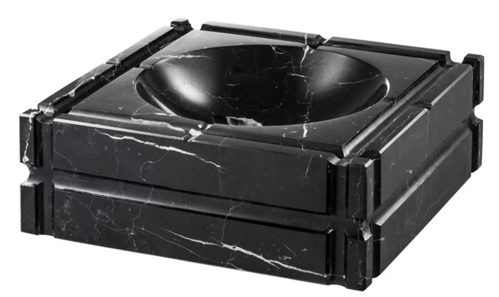 Casa Padrino cendrier en marbre design noir 21 x 21 x 7 cm H. - édition limitée Neue Ware