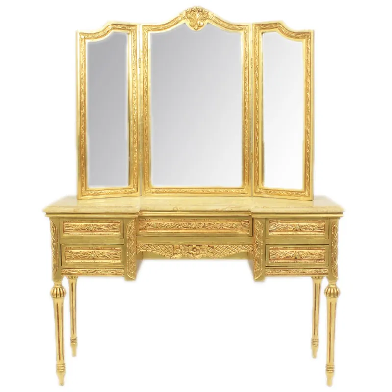 Neu Im Sortiment Casa Padrino console vanité baroque avec miroir or 120 x 40 x H155 cm - chambre console miroir avec tiroirs