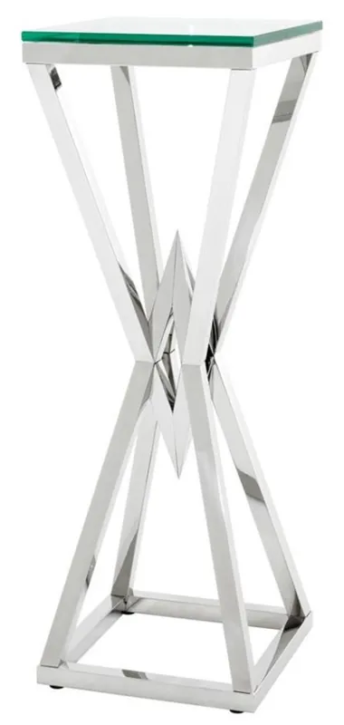Casa Padrino table d'appoint de luxe / colonne d'argent en acier inoxydable 35 x 35 x H. 101 cm - table mobilier design Beliebt