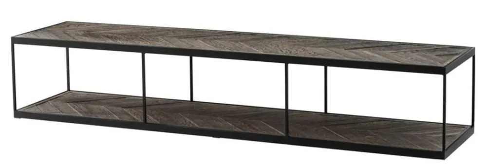 Casa Padrino table basse de luxe en acier galvanisé et patiné chêne - design table de salon Jetzt Bestellen
