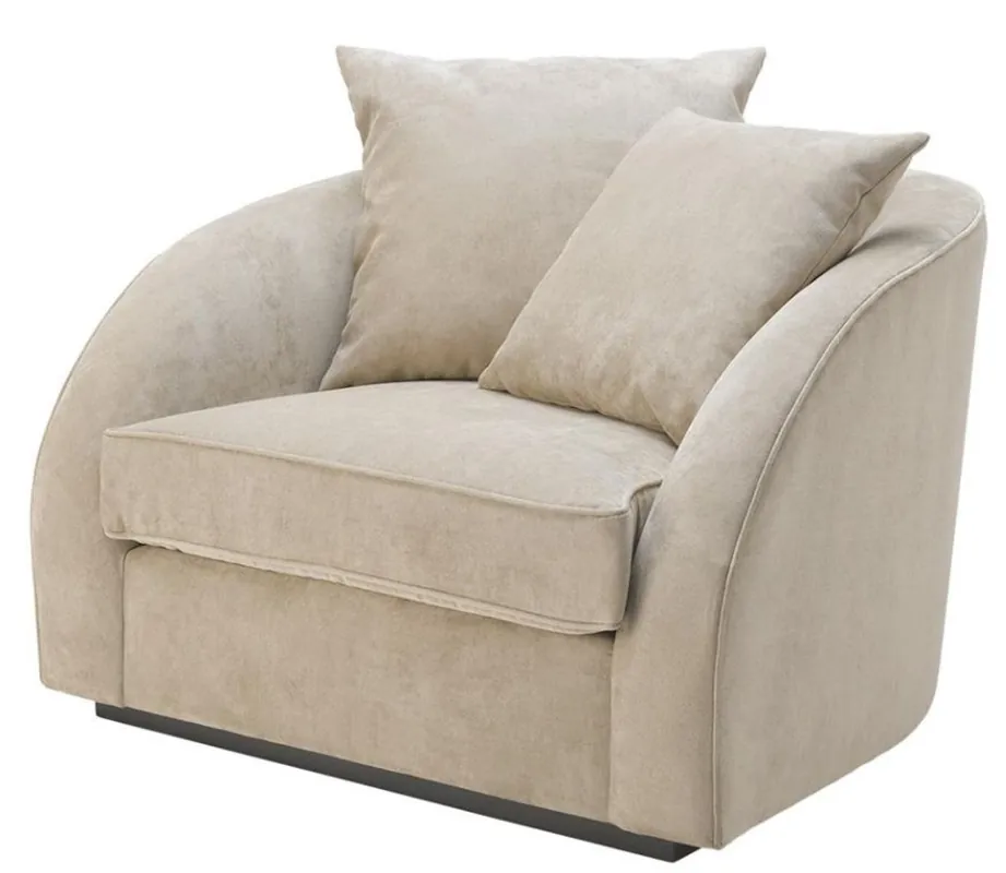 Casa Padrino chaise salon luxueux hôtel grège 101 x 91 x H. 72 cm - Meubles de salon Finale Aktion