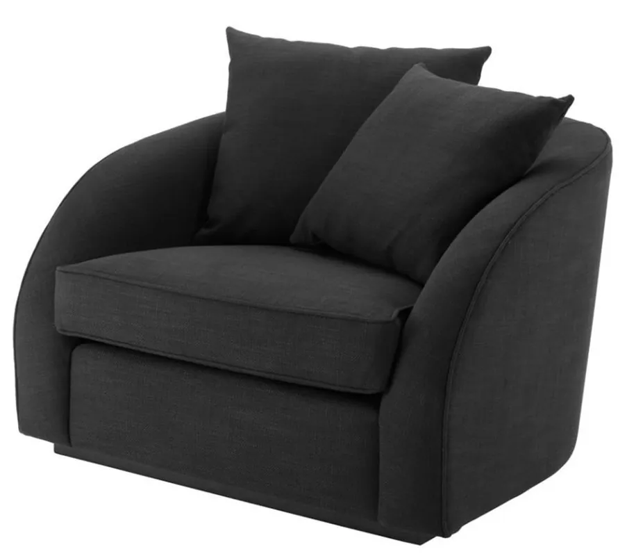 Casa Padrino chaise de salon luxueux hôtel noir 101 x 91 x H. 72 cm - Meubles de salon Top-Angebot