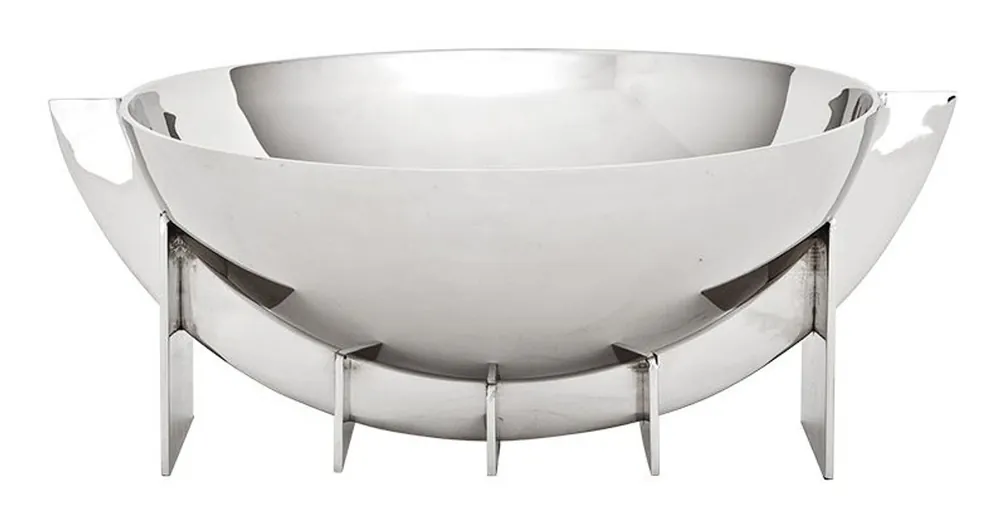 Casa Padrino concepteur bol en acier inoxydable argent 30 x 25 x H. 11,5 cm - Qualité de luxe Heißes Angebot