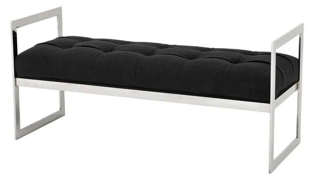 Casa Padrino banc de luxe noir 129 x 50 x H. 58 cm - collection de luxe Begrenztes Angebot