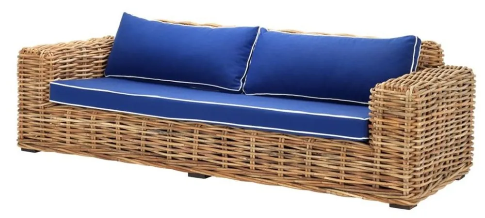 Sonderangebot Casa Padrino rotin design canapé 230 x 88 x H. 69 cm - mobilier de salon de luxe