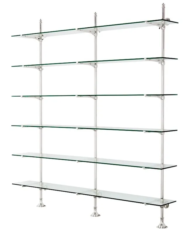 Casa Padrino design argent étagère double paroi 220 x 41 x H. 240 cm - salon de luxe meubles Nur Für Kurze Zeit