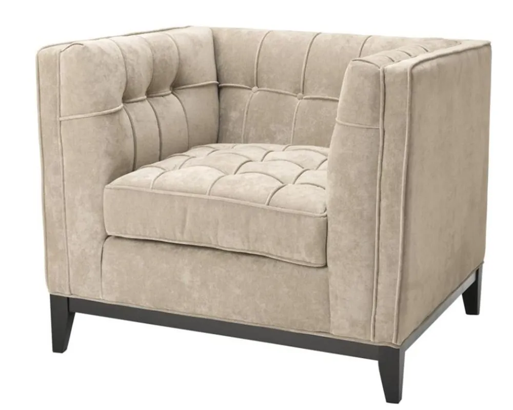 Casa Padrino Fauteuil de luxe grège 94 x 82 x H. 77 cm - collection d'hôtel Preiswert