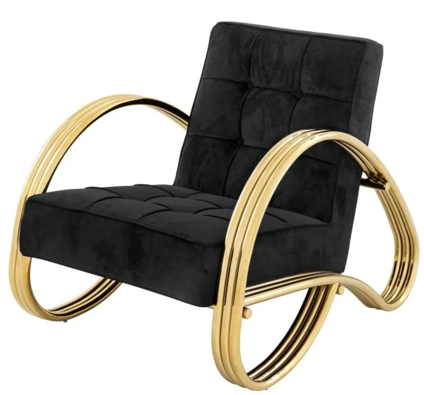 Casa Padrino Fauteuil de luxe en or 75 x 98 x H. 78 cm - Fauteuil design Heißes Angebot