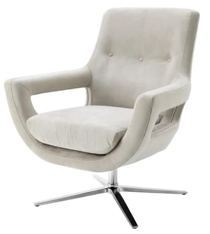 Casa Padrino chaise pivotante de luxe gris clair - mobilier design de l'hôtel Bestseller
