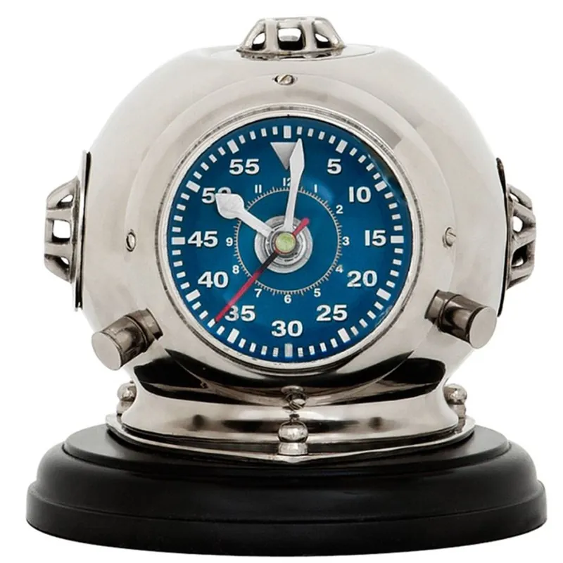 Online Kaufen Casa Padrino casque de plongée montre design sur un piédestal 18 x H. 19 cm - Horloge de bureau de luxe
