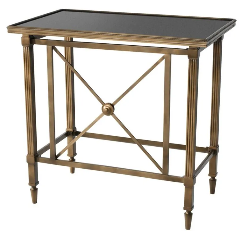 Casa Padrino Table d'appoint design avec plaque de granit noir 86 x 51,5 x 81,5 cm H. - collection de luxe Top-Preis