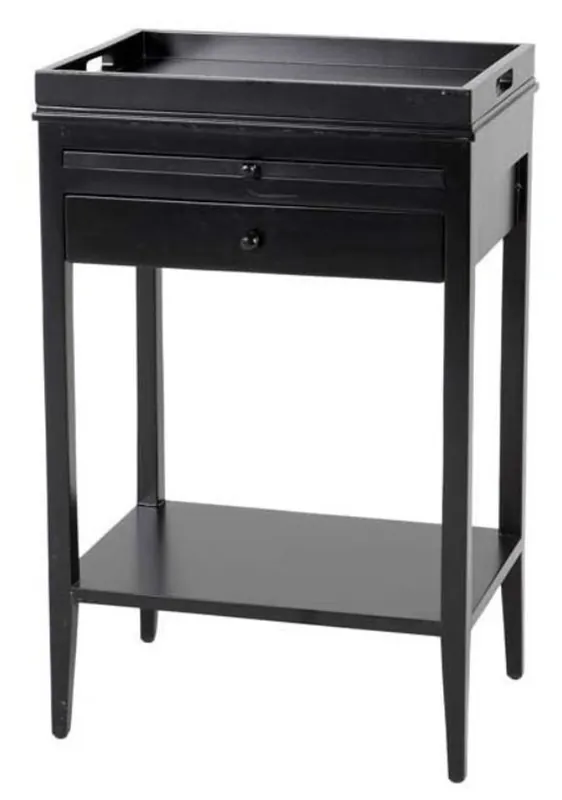 Markenware Table de chevet Casa Padrino avec 2 tiroirs noir - salon de luxe Meubles de salle