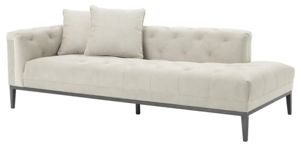 Casa Padrino canapé de luxe gris clair sur le côté gauche 220 x 96 x H. 66 cm - Meubles d'hôtel Rabatt