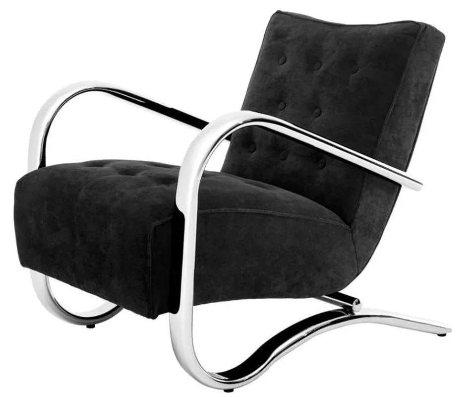 Casa Padrino fauteuil de luxe noir 64 x 82 x H. 75 cm - Mobilier design Neu Im Sortiment