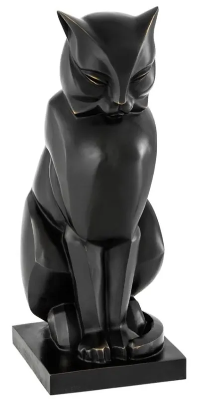 Bestseller Casa Padrino figure bronze de luxe chat 17,5 x 21 x H. 46 cm - Figure art déco