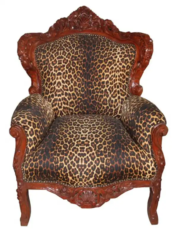Schneller Versand Casa Padrino Baroque Chair King Leopard / Brown 85 x 85 x H. 120 cm