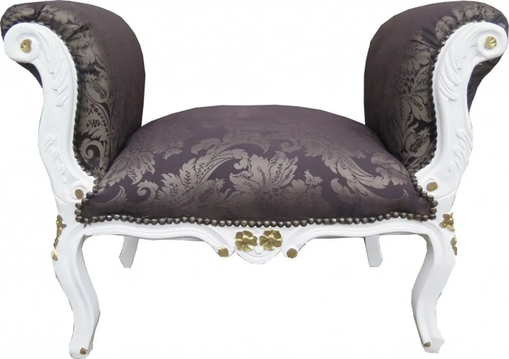 Sale Casa tabouret Padrino baroque Tabouret Motif Noir / Blanc / Or - Banc