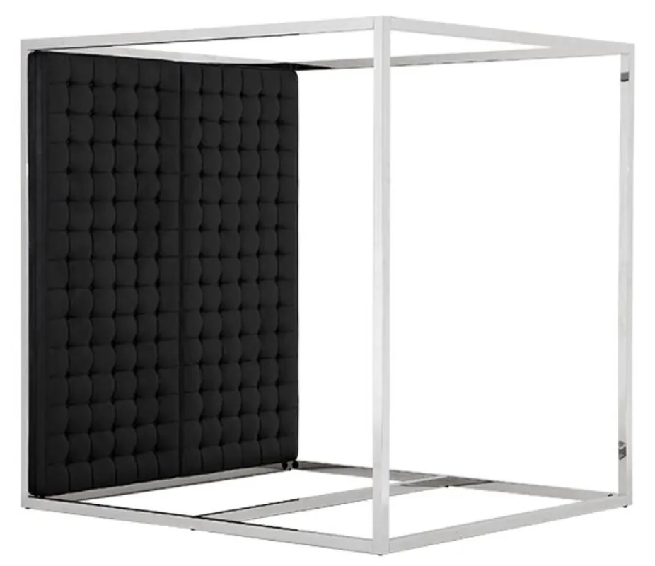 Expressversand Casa Padrino cadre de lit de luxe avec tête de lit en cuir noir regarder 190 x 220 x H. 220 cm - Mobilier Design