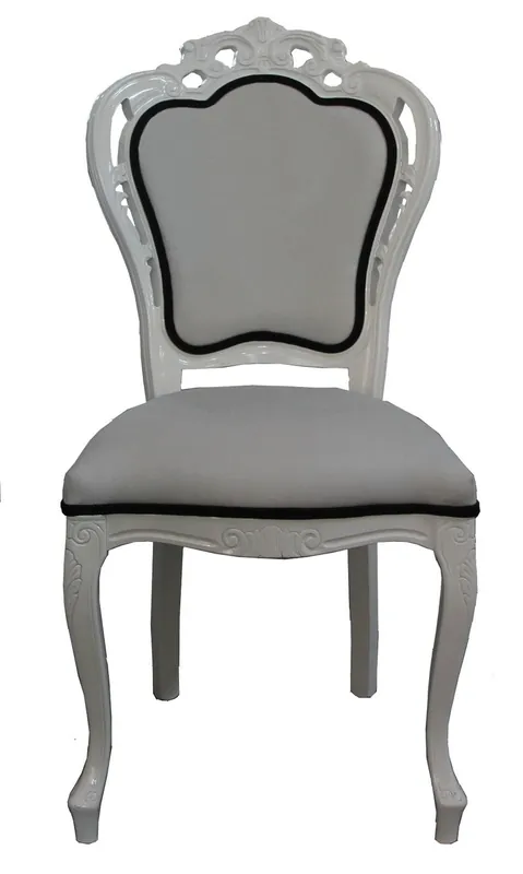 Mega-Angebot Casa Padrino luxe baroque Chaise Dîner en blanc / noir - Chaise design - qualité de luxe
