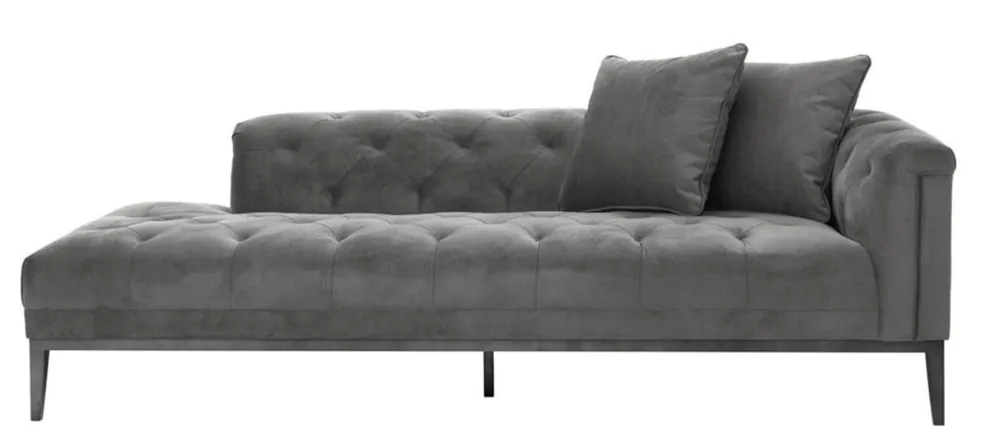 Neue Ware Casa Padrino canapé de luxe sombre côté droit gris 220 x 96 x H. 66 cm - Meubles d'hôtel