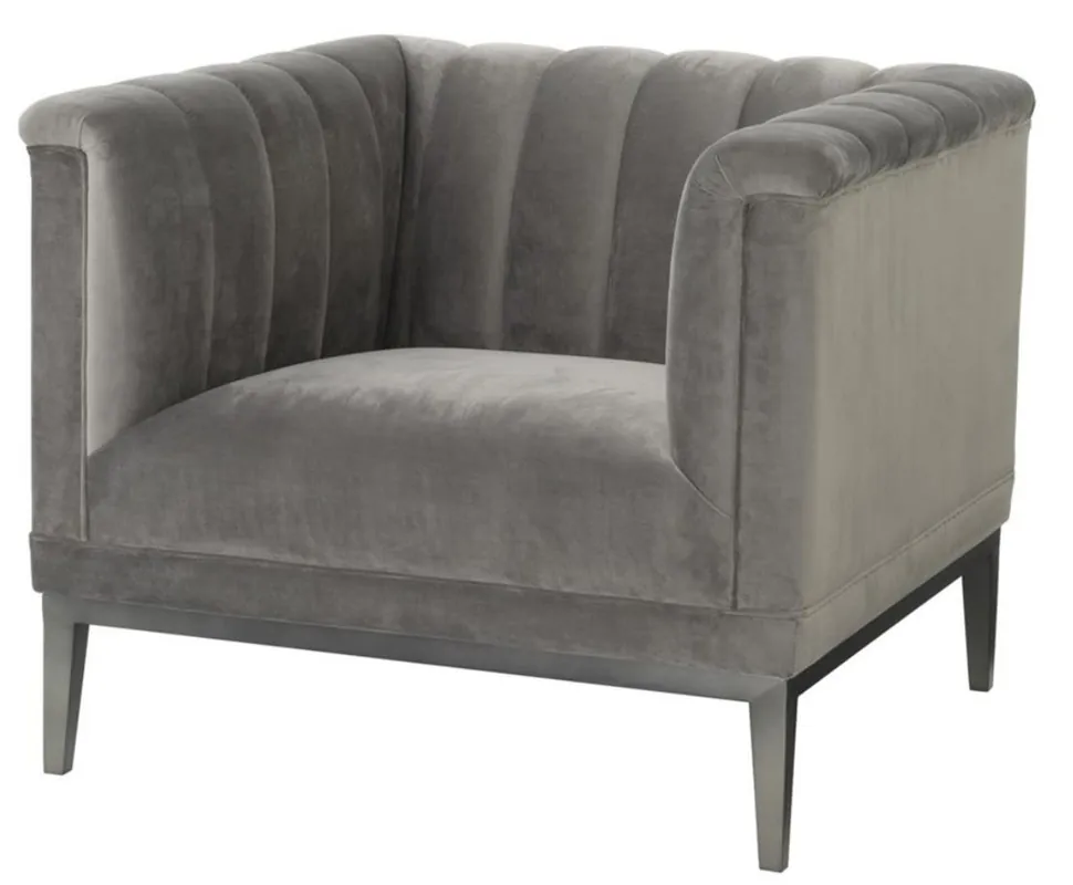 Saisonangebot Casa Padrino gris fauteuil de luxe 89 x 86 x H. 75 cm - meubles de salon