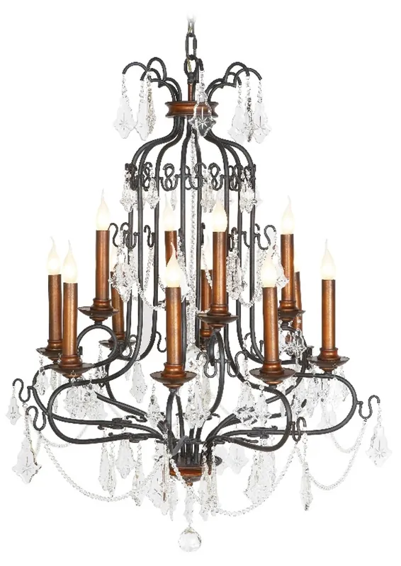Wochenendangebot Casa Padrino suspendus lustres noir / cuivre avec des cristaux décoratifs - suspension Art déco