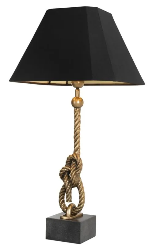 Preisreduziert Casa Padrino lampe de table de luxe avec base en granit vintage laiton / noir - collection de luxe Casa Padrino salon design hôtel lampe de table de restaurant - édition limitée