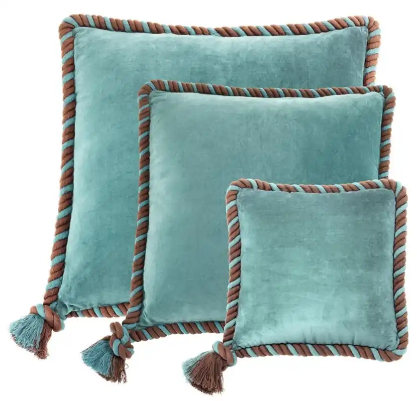 Schneller Versand Casa Padrino ensemble de coussin de 3 aqua blue - Salon de luxe / collection d'hôtels