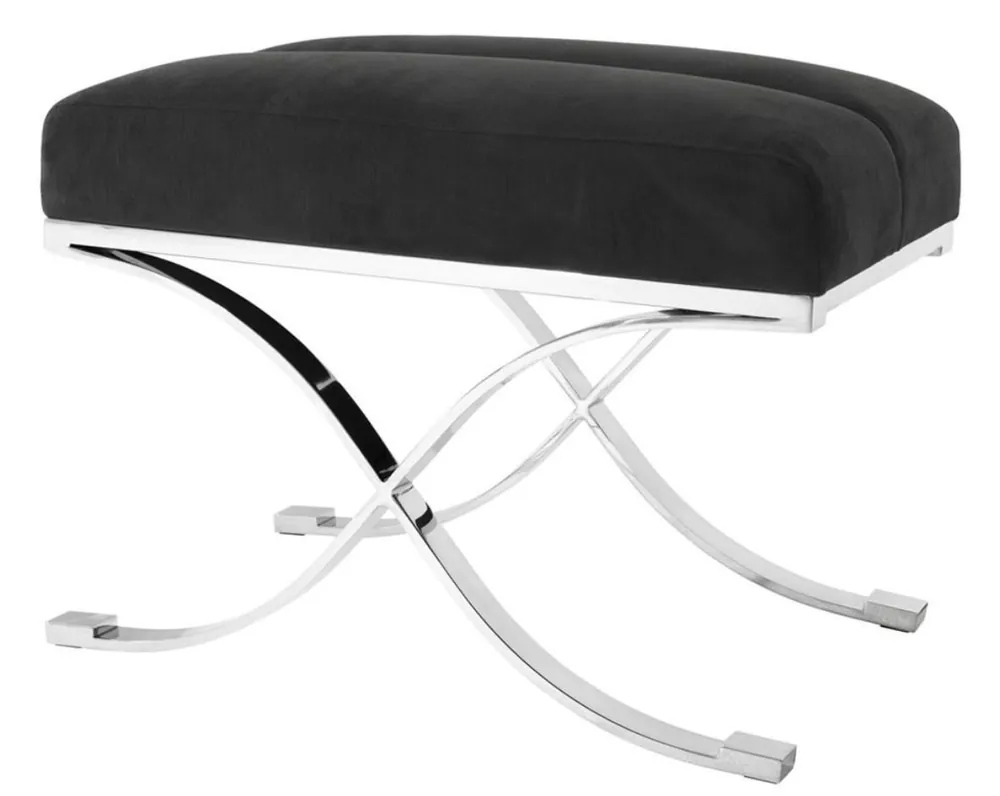 Casa Padrino tabouret de luxe gris anthracite 69 x 42 x H. 51 cm - meuble design Günstig