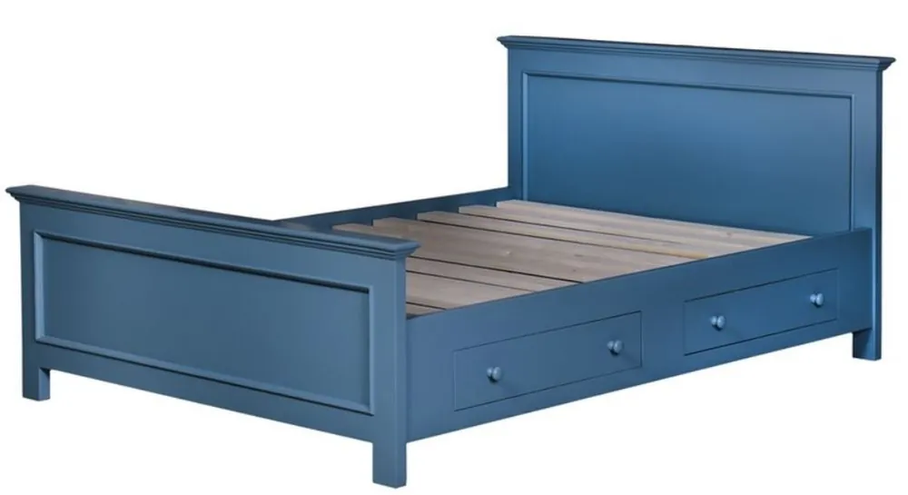 Sonderangebot Casa Padrino lit de style maison de campagne bleu 160 x 200 cm - meuble de chambre à la maison de campagne