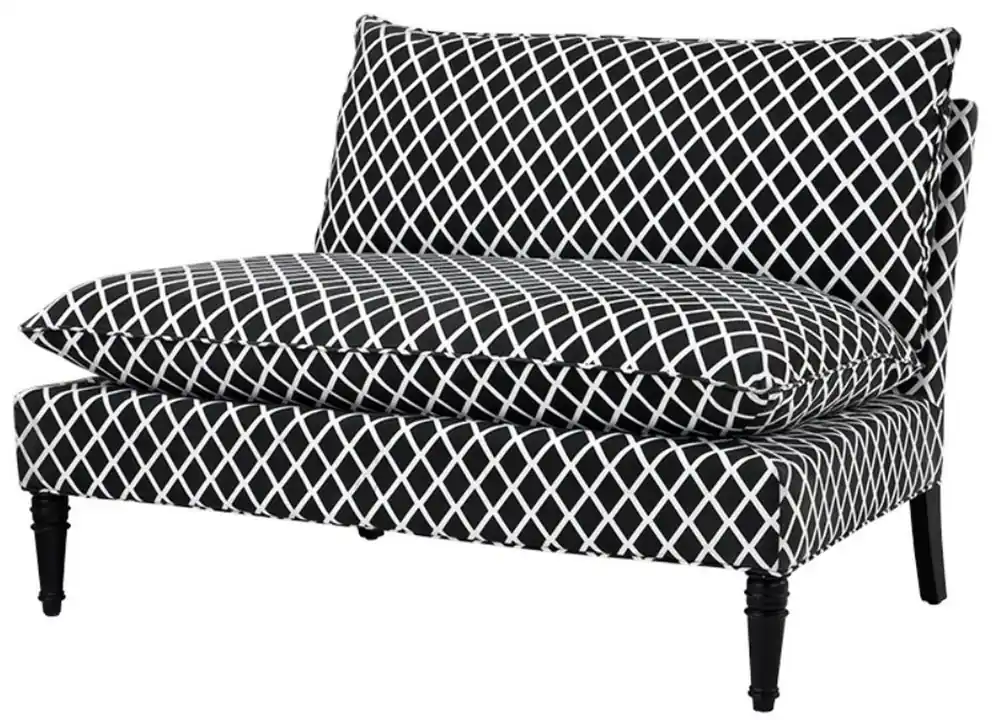 Sonderaktion Casa Padrino salon canapé noir / blanc 129,5 x 91 x H. 89 cm - meubles design